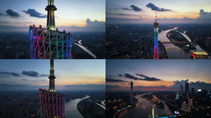 2024年广州夜景4k航拍