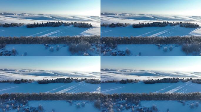 大兴安岭丘陵山地稀疏林地寒冬雪景 (3)