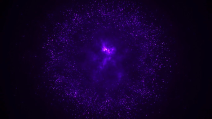 紫色的粒子在迷人的背景上爆炸