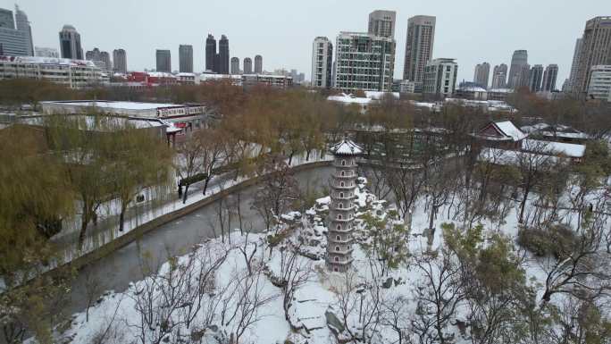 4K 天津人民公园雪景合集