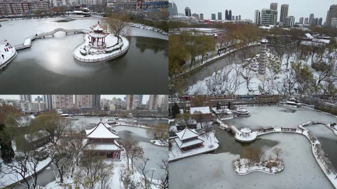 4K 天津人民公园雪景合集