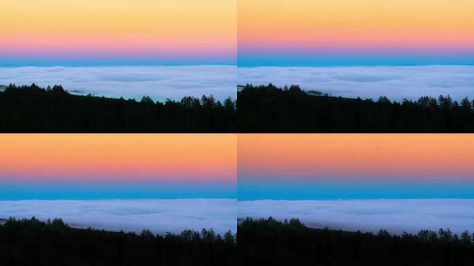 日落时分，塔玛派斯山的云河在令人惊叹的时间流逝中流动
