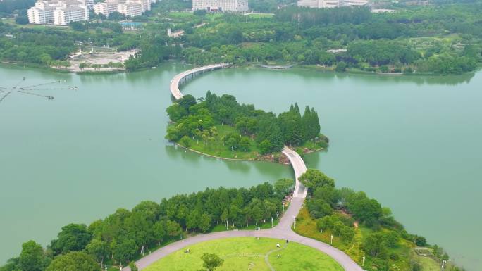 安徽省合肥市蜀山区翡翠湖景区城市地标风景