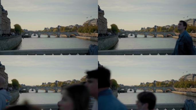 塞纳河和巴黎大桥的美景