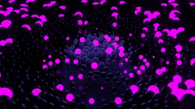 循环3d动画，视觉特效紫球背景，科幻。抽象循环背景。技术，VJ概念。Led灯。带有明亮灯光的未来主义
