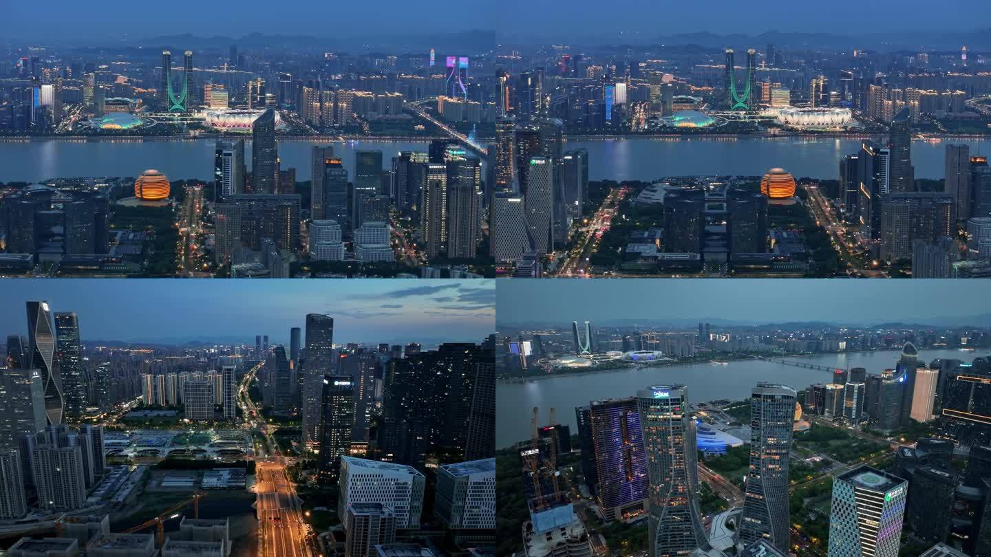 杭州市城市地标航拍4k高清素材