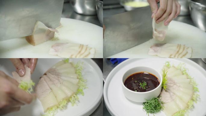 川菜 制作蒜泥白肉