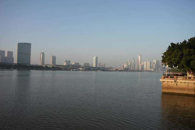 8K延时拍摄，广州冬天珠江一江两岸美景。