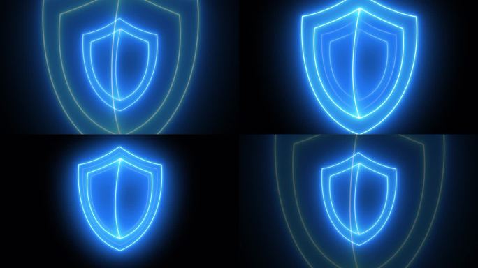 蓝色网络安全盾防护盾-循环+alpha