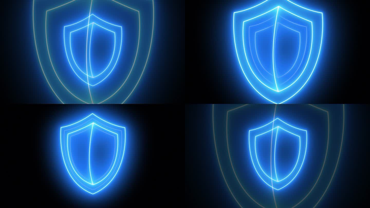 蓝色网络安全盾防护盾-循环+alpha