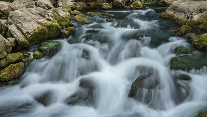 河流流动慢门延时