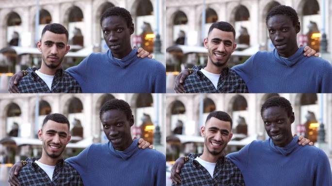 跨文化的微笑:黑人和突尼斯的朋友