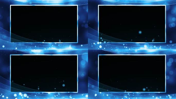 4K蓝色线条粒子边框通道循环视频遮罩