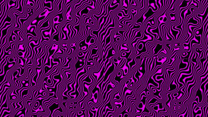 抽象的粉红色地形线动画在一个黑暗的背景。