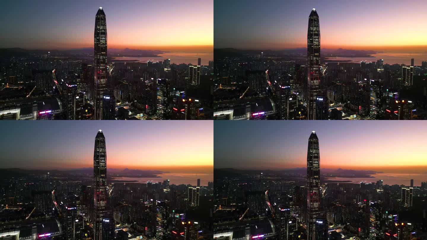 深圳平安金融中心大楼夜景航拍【4K60】