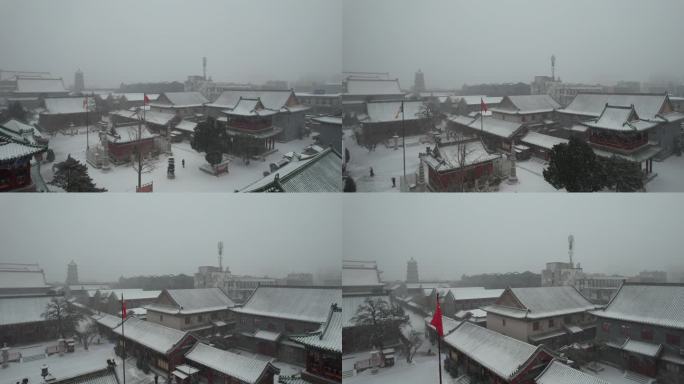 4K 天津大悲院 雪景航拍