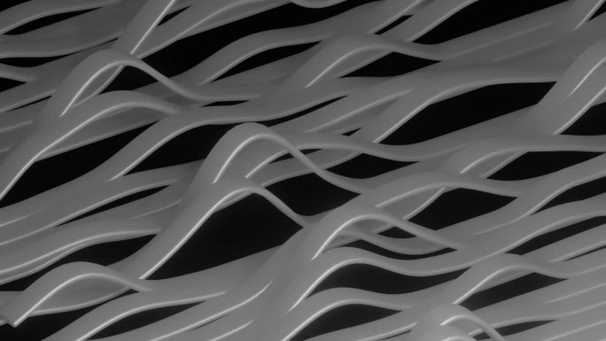 抽象的波浪背景在黑色和白色的颜色。循环动画。环形无缝时尚的液体背景。抽象时尚的现代波浪线。运动条形抽