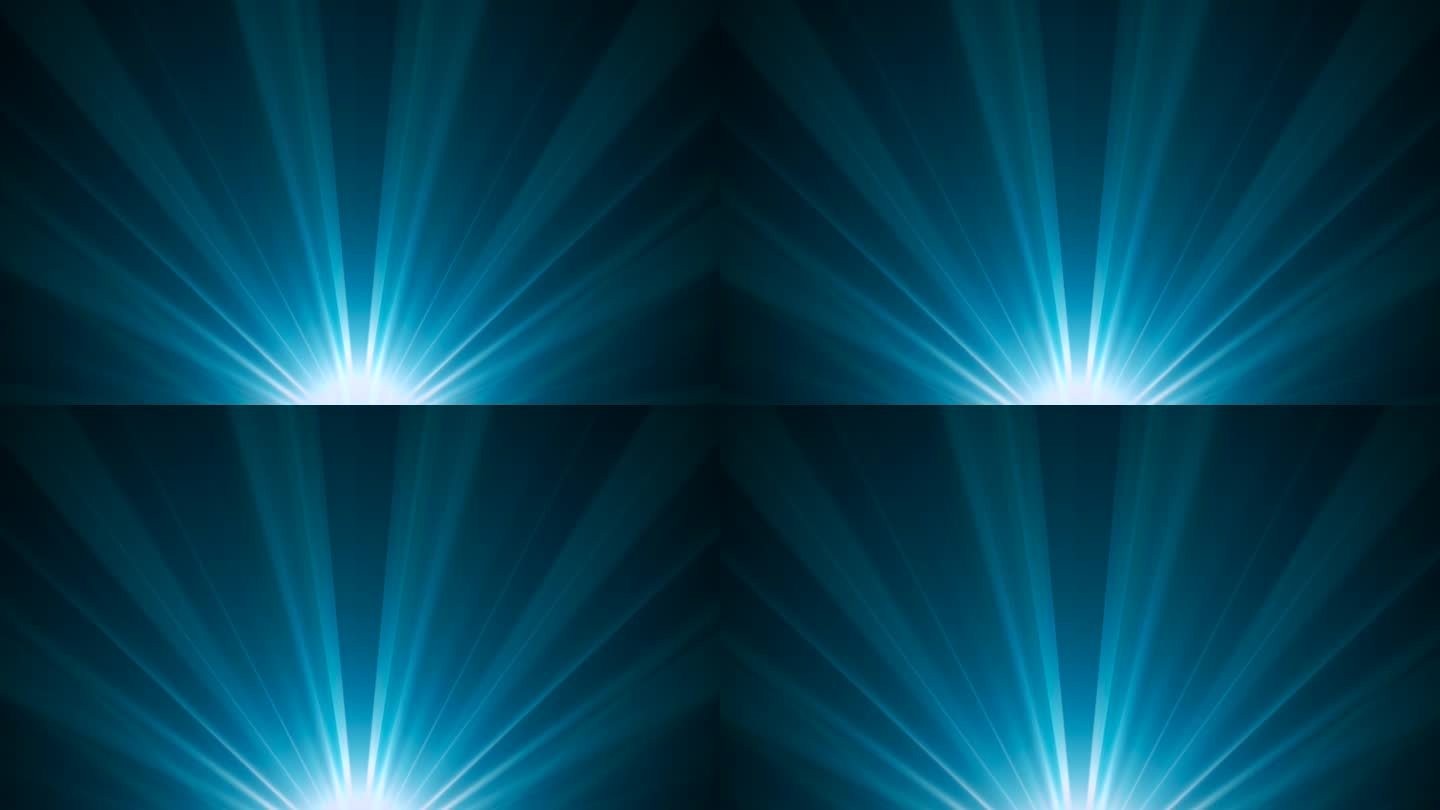 光束能量从蓝色背景中迸发出来的辐射光