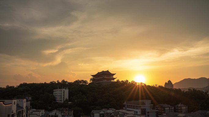 福州镇海楼日落