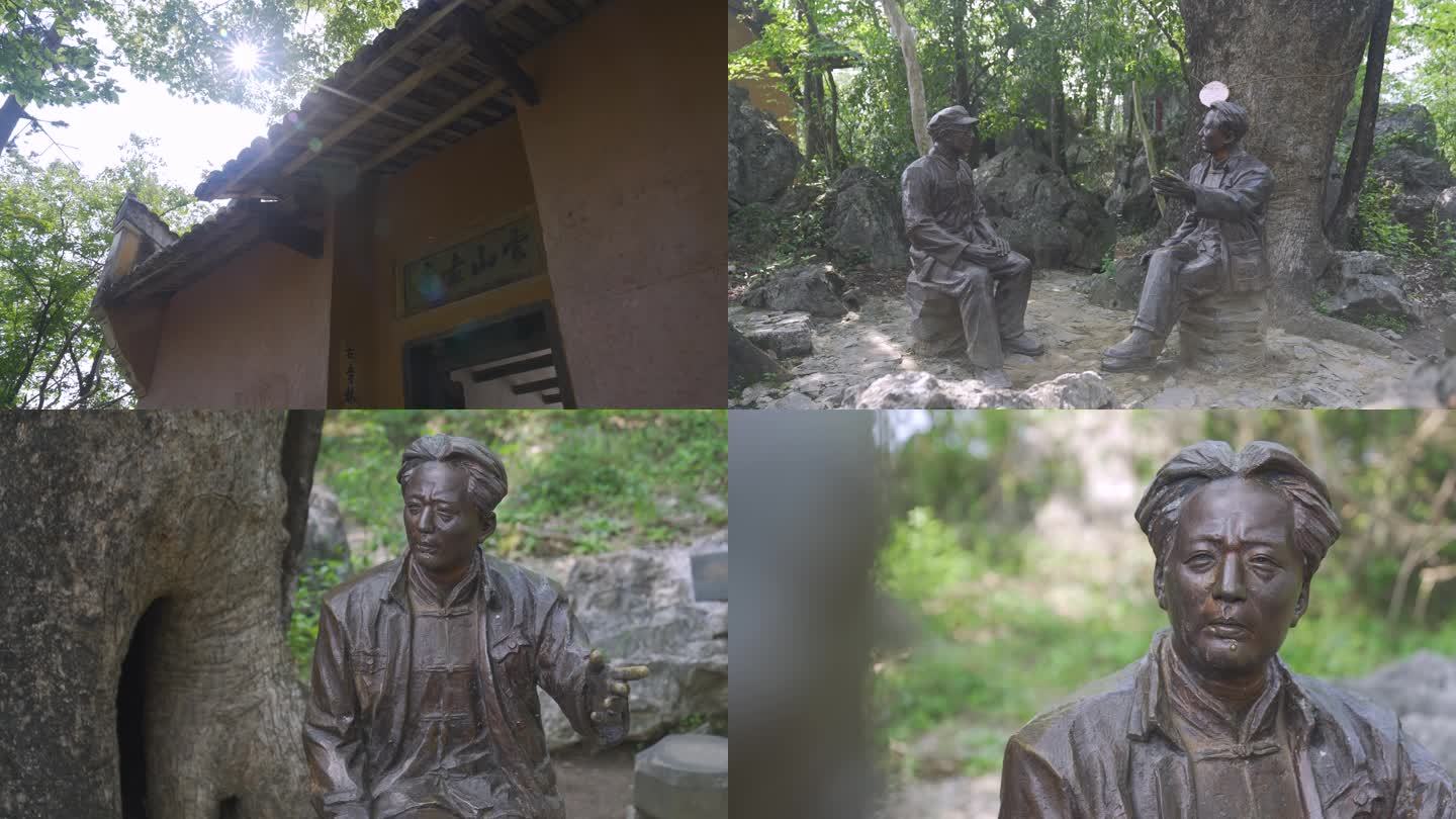 瑞金云山古寺门头和毛主席雕塑