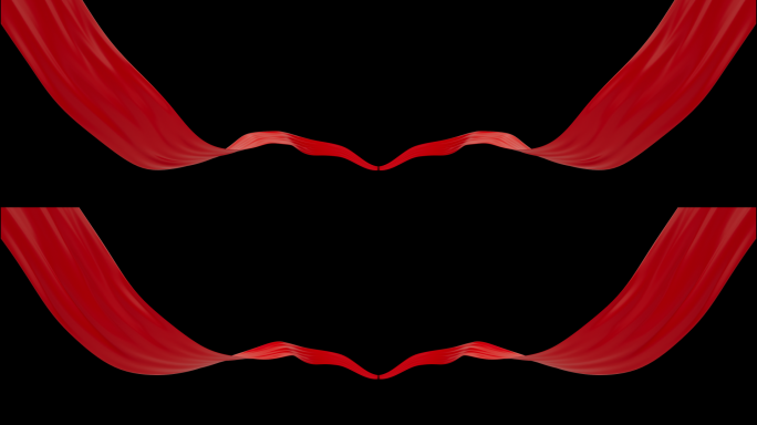 宽屏4K红色绸缎飘动循环