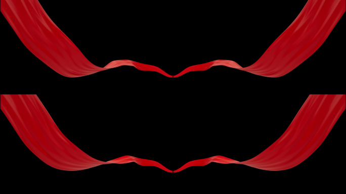 宽屏4K红色绸缎飘动循环