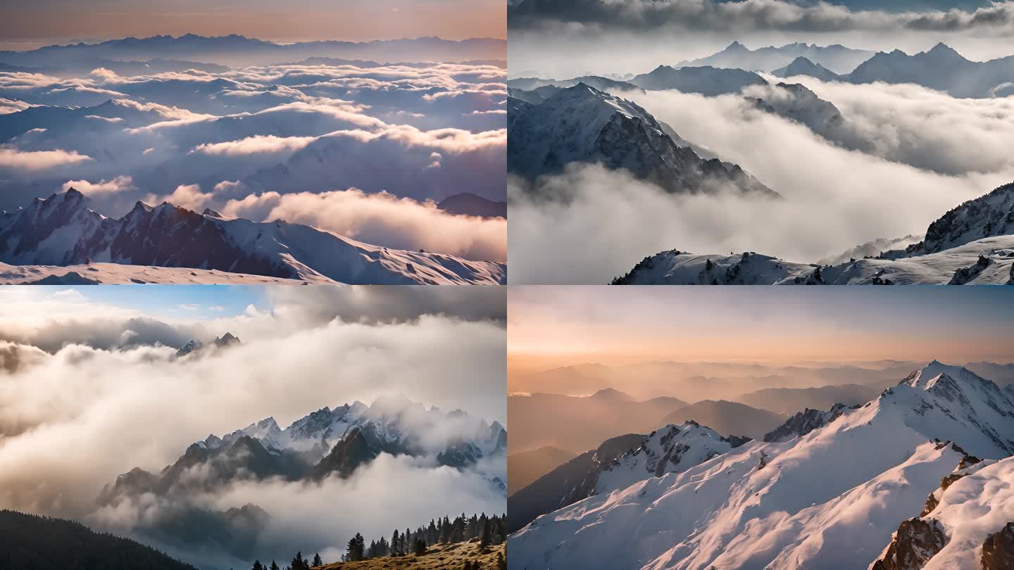 雪山山峰山脉意境风景2