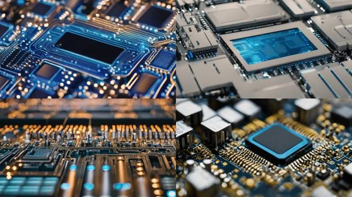 蓝色科技芯片空镜素材