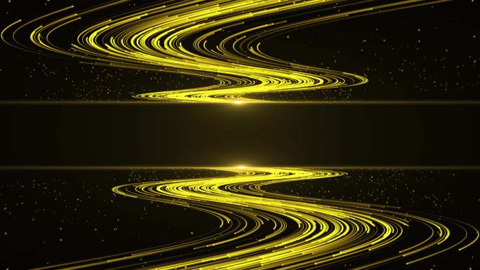 金色4K粒子光线河流