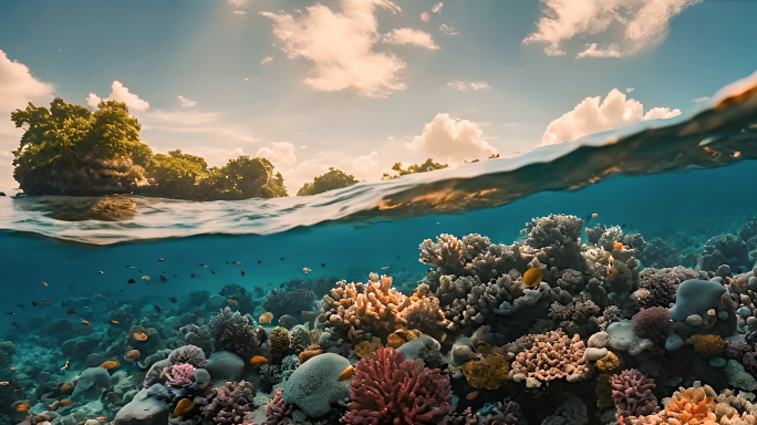 海洋海底世界热带鱼珊瑚礁