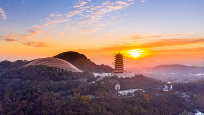 南京牛首山8段4K日出晚霞夜景云海延时