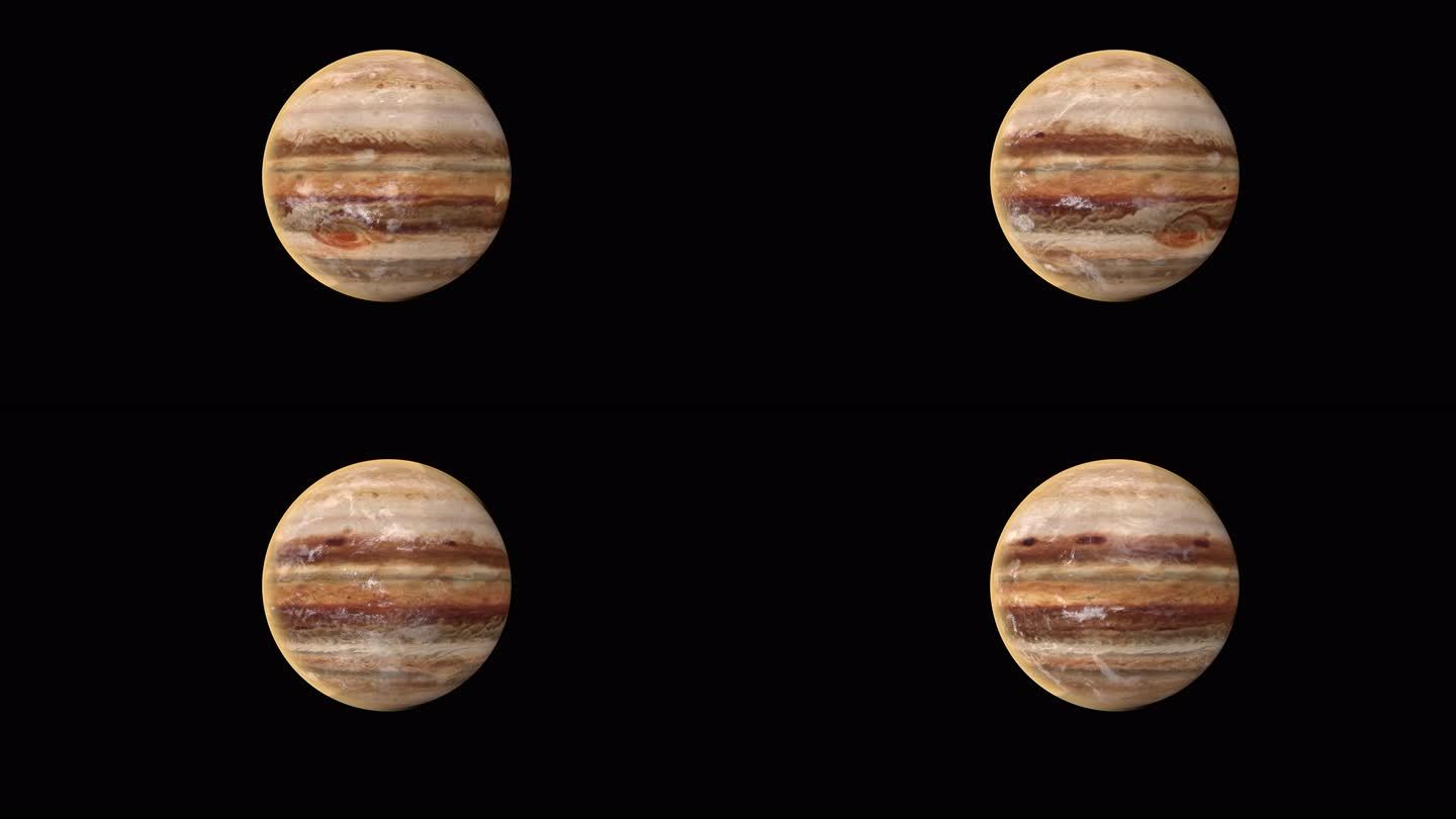 原创8K木星旋转三维动画（带通道）