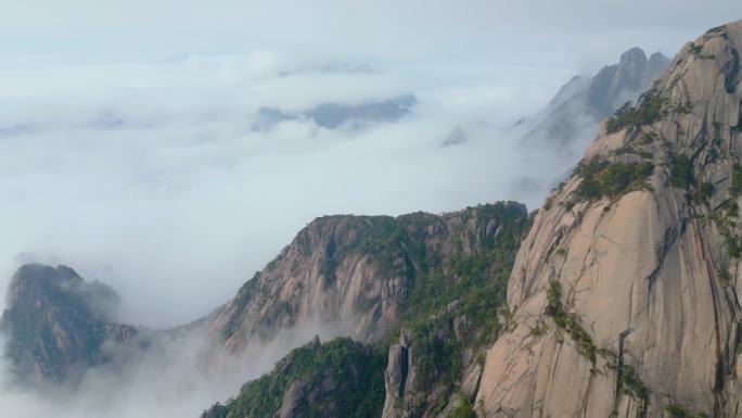 黄山风景区云海唯美风景视频素材航拍