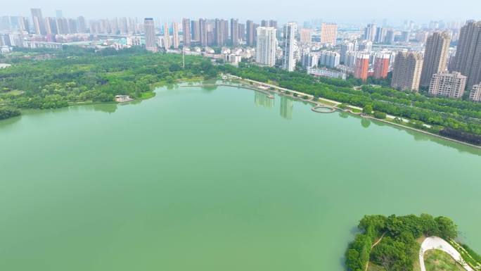 安徽省合肥市蜀山区翡翠湖景区湖泊城市地标