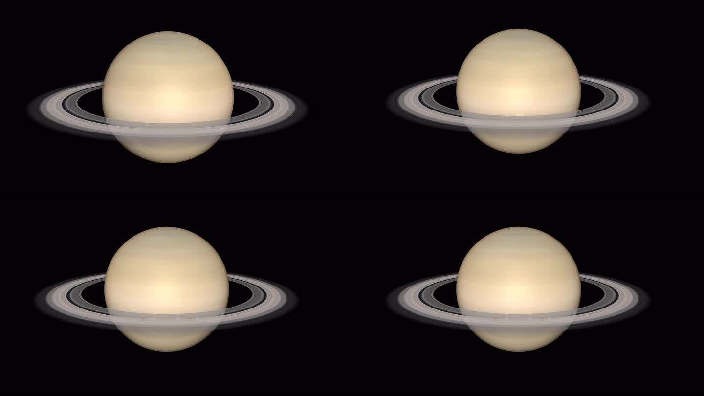 原创8K土星旋转三维动画（带通道）
