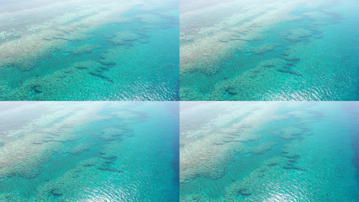 中国南海水下珊瑚礁航拍