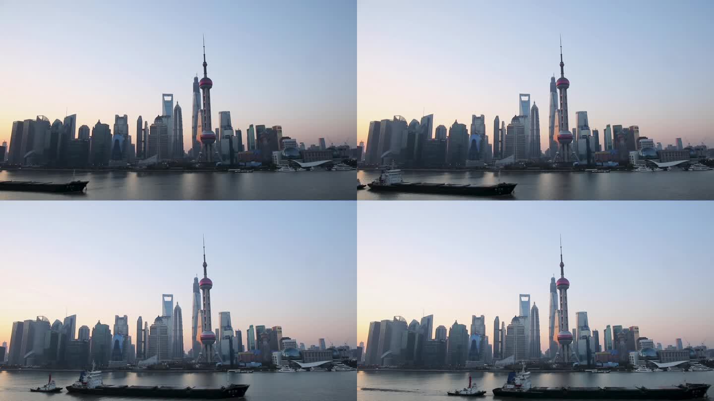 上海陆家嘴清晨实拍