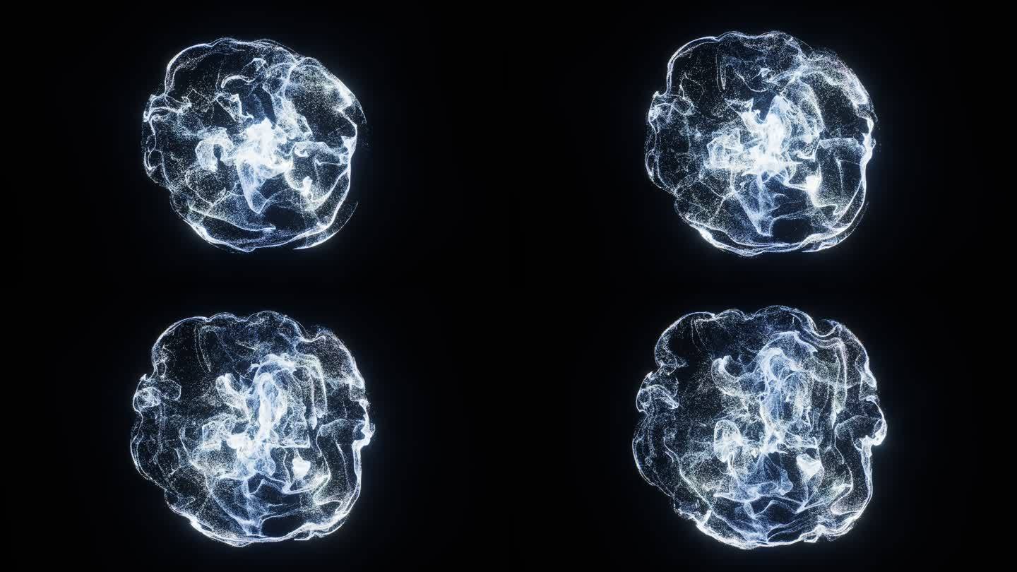 流动溶解的抽象粒子解算动画3D渲染