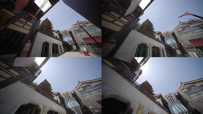 西安大唐西市大范围运动镜头地拍4k