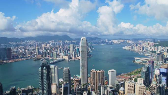 香港维多利亚港大范围延时 香港航拍延时