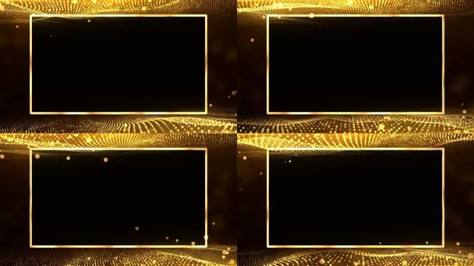 4K金色线条粒子边框通道循环视频遮罩