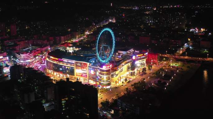 航拍珠海斗门大信摩天轮夜景