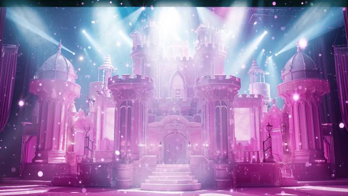4k粉色城堡舞台背景