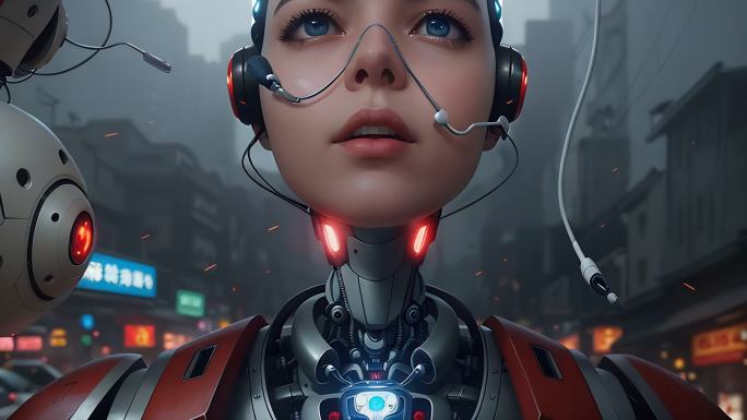 AI演绎脑机接口 机器人与人类