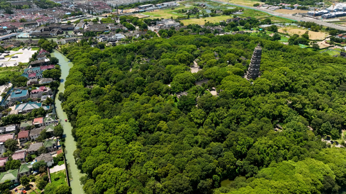 江苏苏州虎丘山景区千年古塔航拍合集