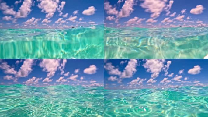 清澈碧绿的马尔代夫海水溢出来