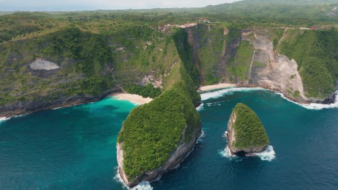 4K航拍巴厘岛佩尼达岛精灵沙滩