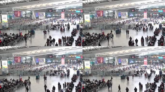 高铁站动车组列车旅客视频4K