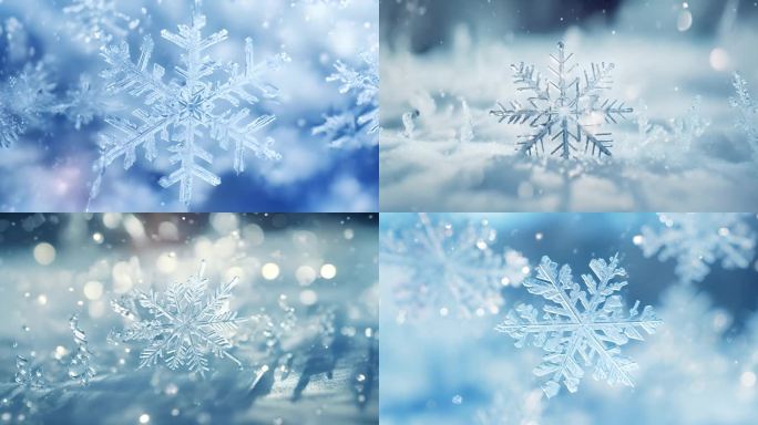 唯美雪花雪花飘雪雪景