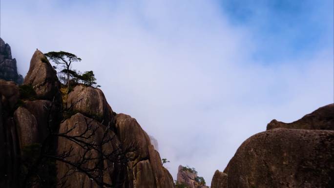 黄山风景区云海延时美景唯美风景视频素材4